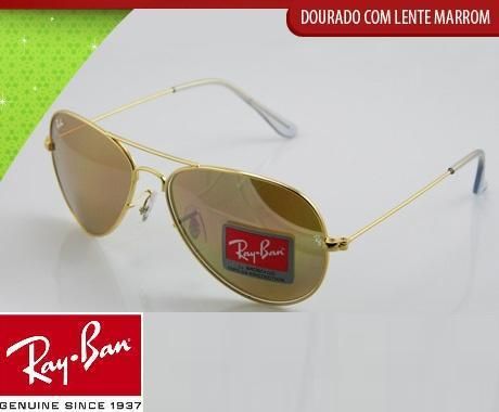 Óculos de Sol Aviator RB3025 Dourado/ marrom -Pronta Entrega